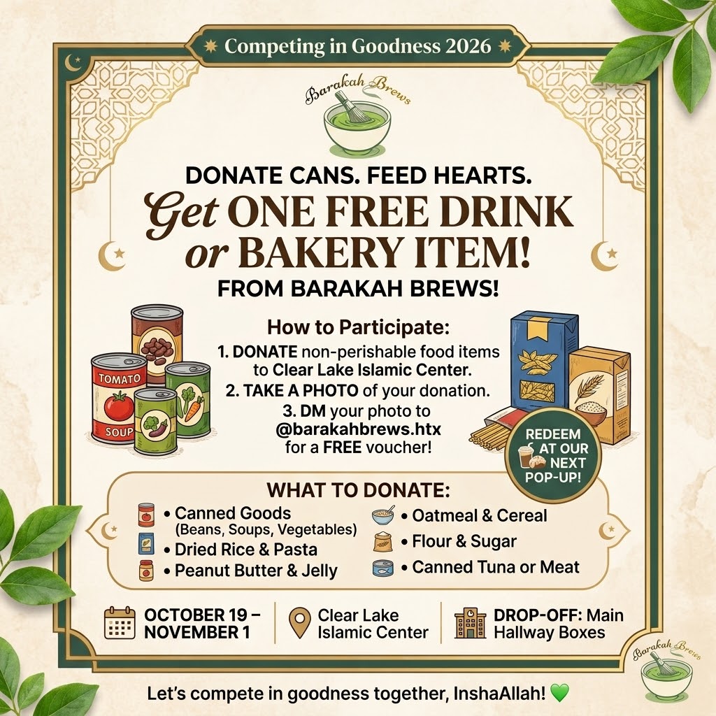 Competing in Goodness: Join Barakah Brews in Supporting CLIC's Food Drive